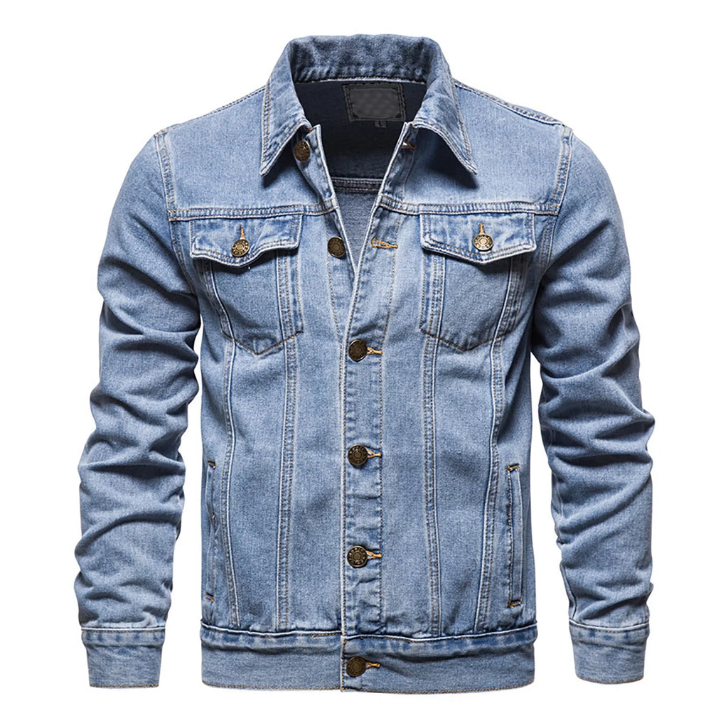 Men's Oversized Denim Jacket – Lightweight Button-Down Jean Coat for Big & Tall Sizes
