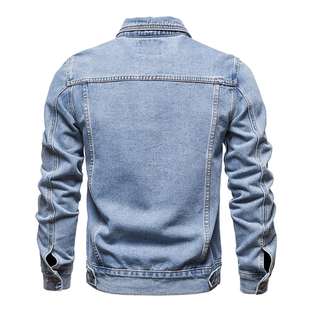 Men's Oversized Denim Jacket – Lightweight Button-Down Jean Coat for Big & Tall Sizes
