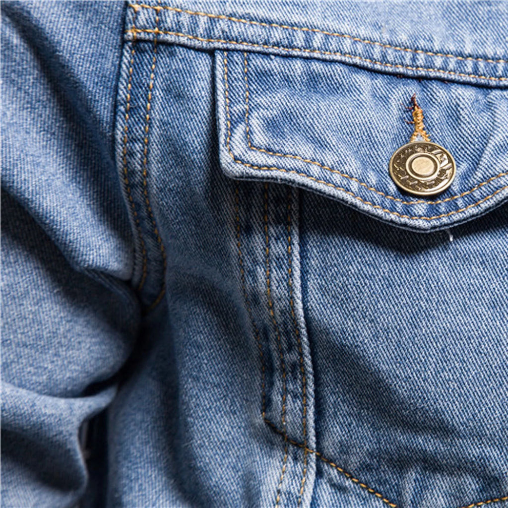 Men's Oversized Denim Jacket – Lightweight Button-Down Jean Coat for Big & Tall Sizes