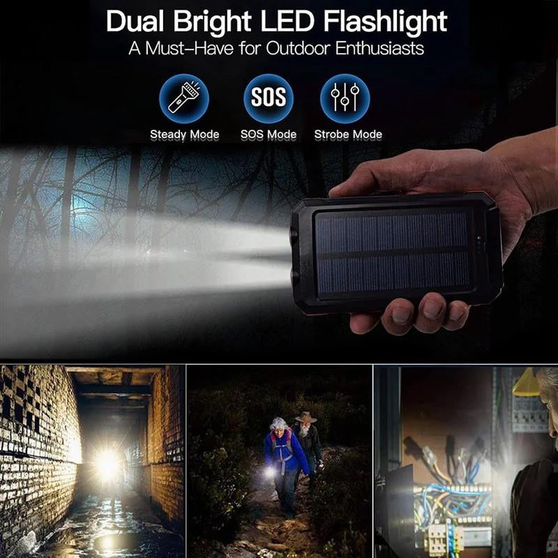 Portable Solar Power Bank – Durable Outdoor Charger for Travel & Camping