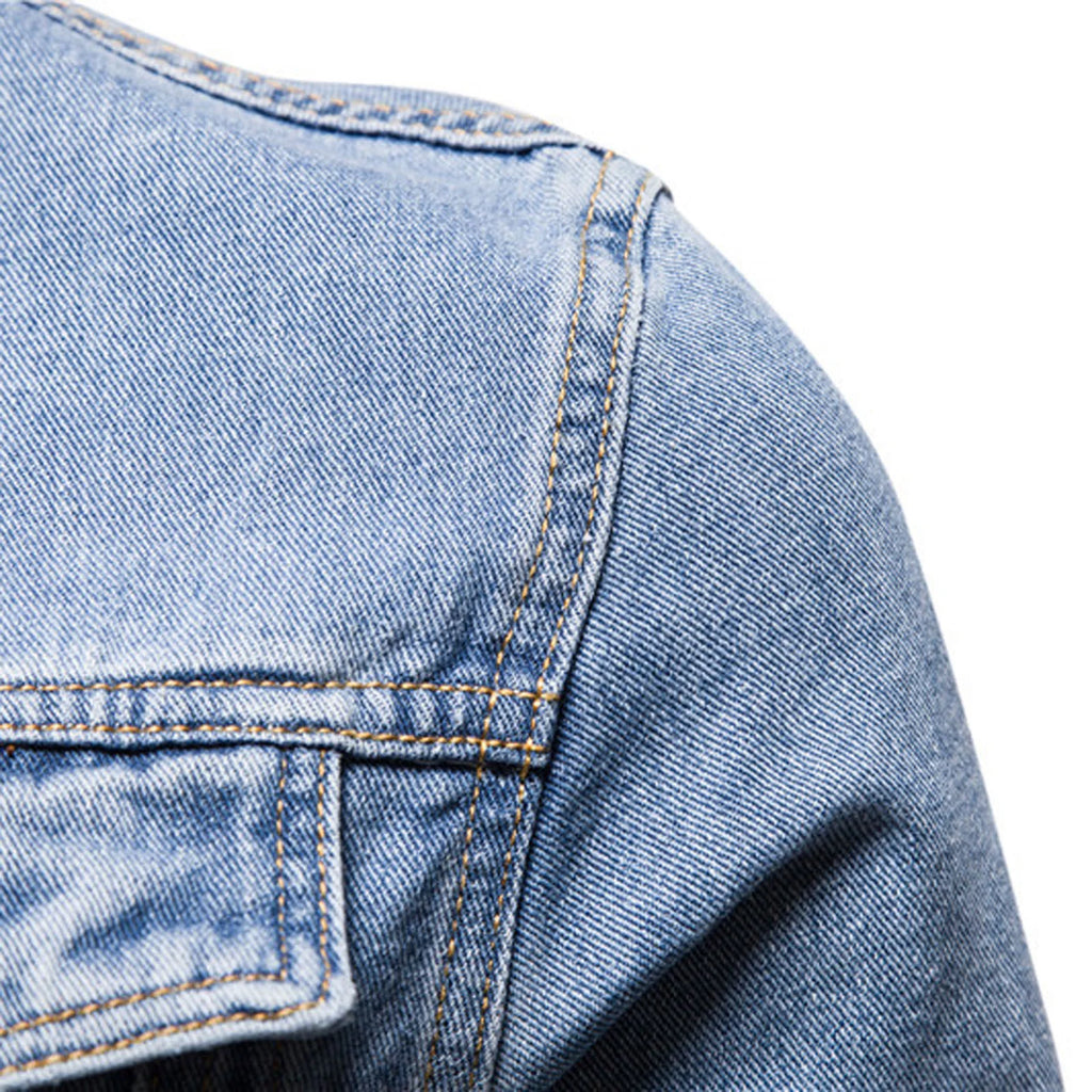 Men's Oversized Denim Jacket – Lightweight Button-Down Jean Coat for Big & Tall Sizes